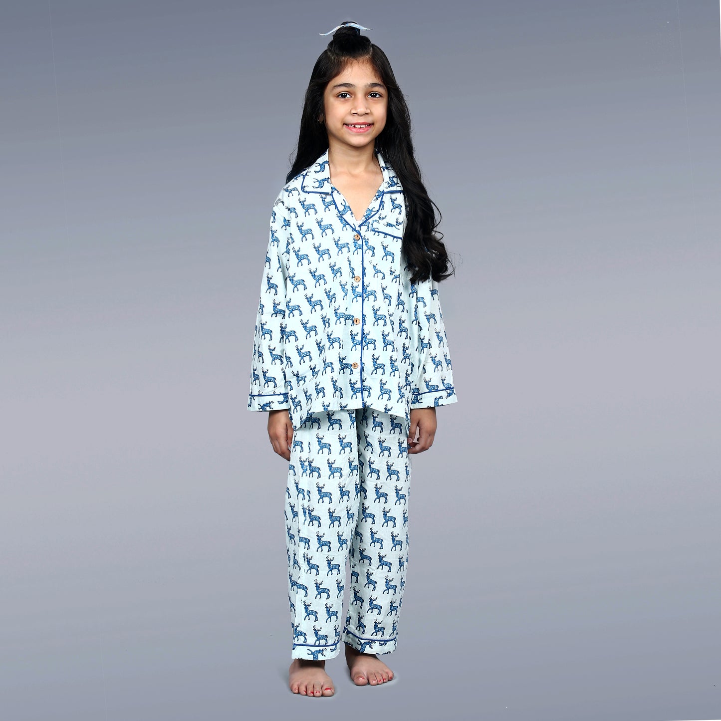 Blue Reindeer Kids Unisex Night Suit Set