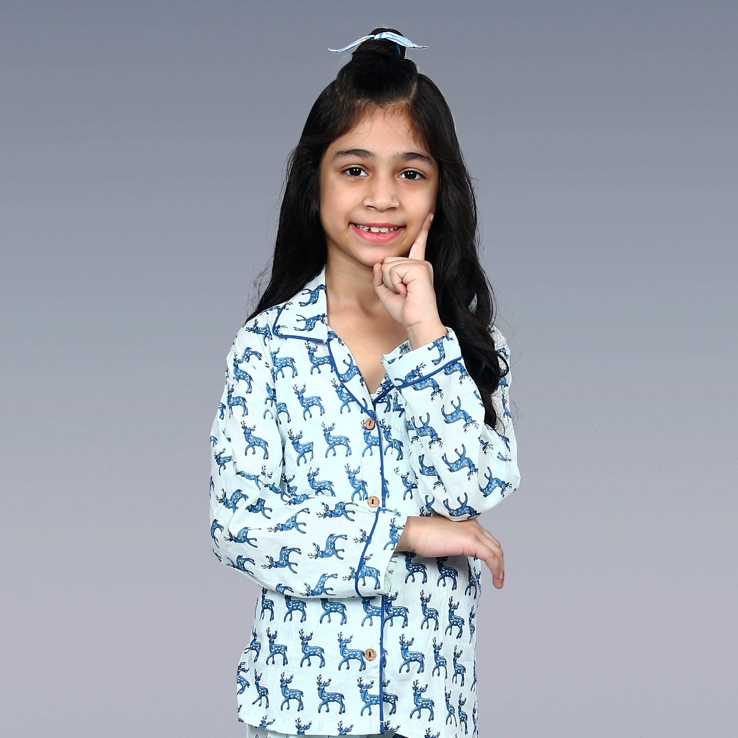 Blue Reindeer Kids Unisex Night Suit Set