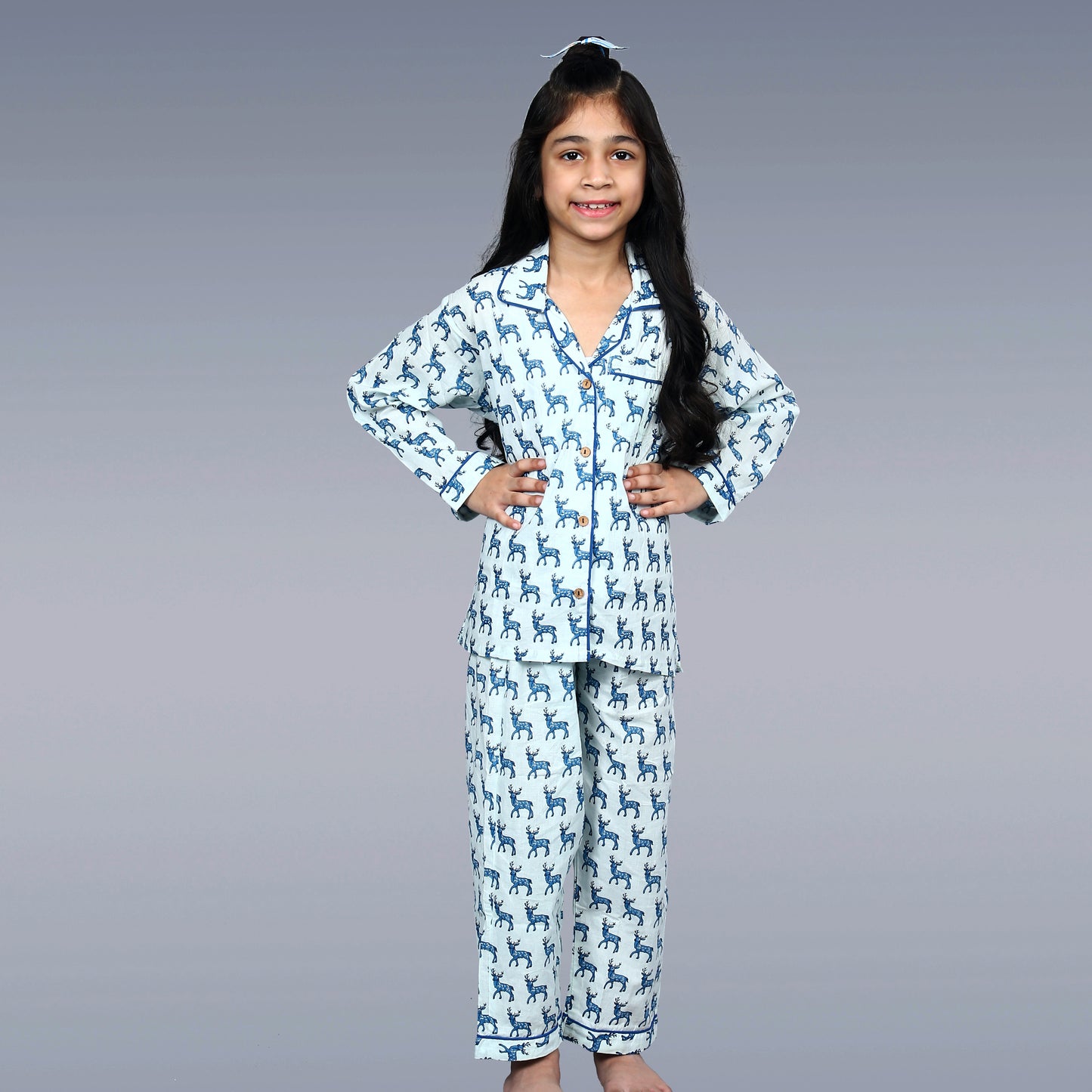 Blue Reindeer Kids Unisex Night Suit Set