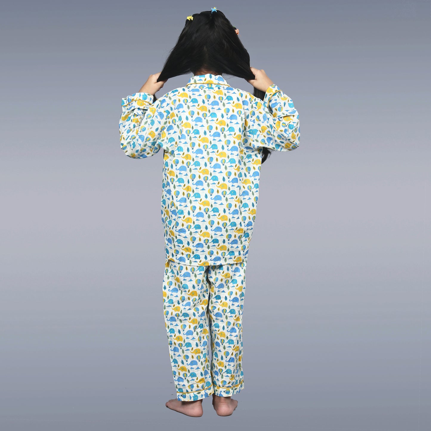 Rainy Day Elephants Kids Unisex Night Suit Set