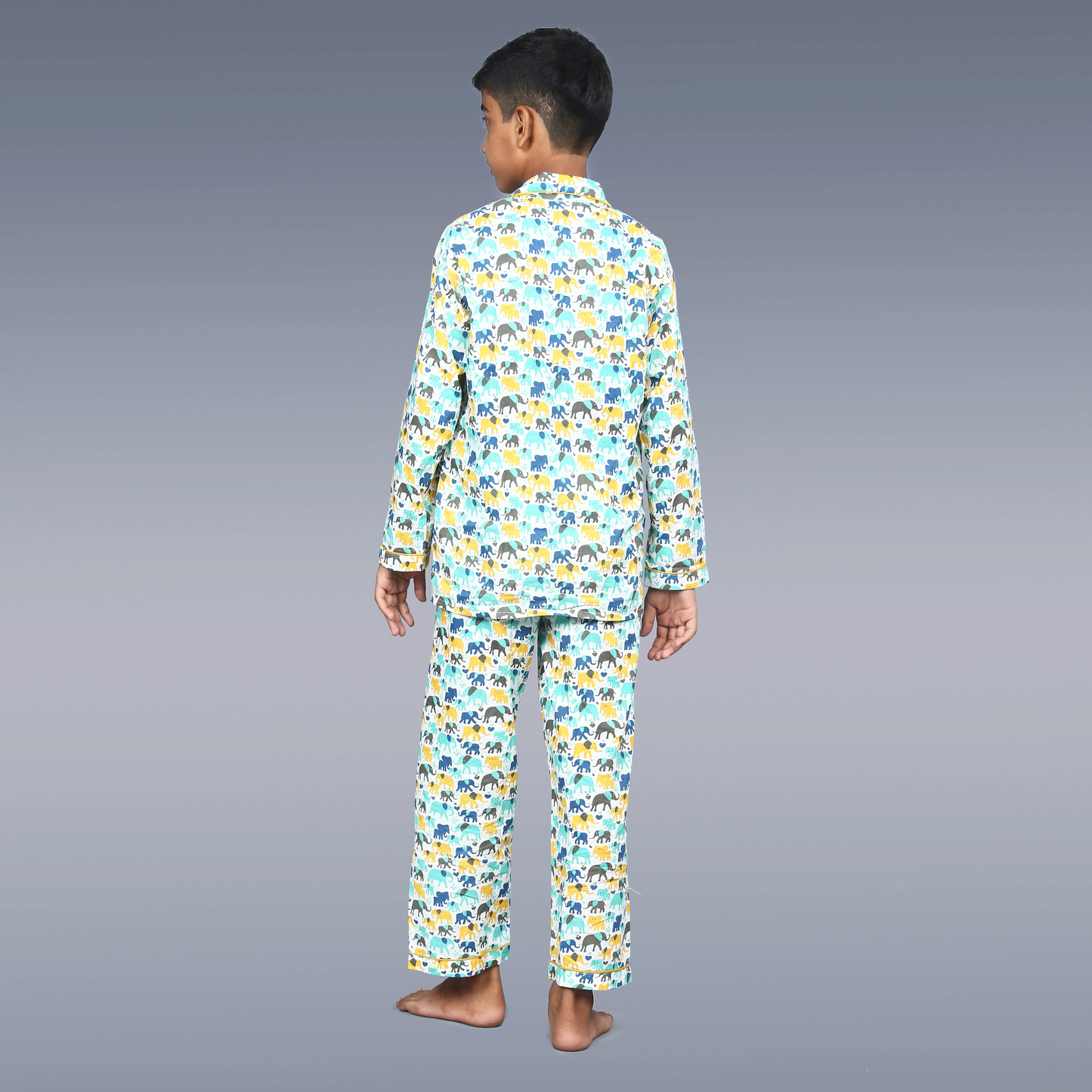 Colourful Elephants Kids Unisex Night Suit Set