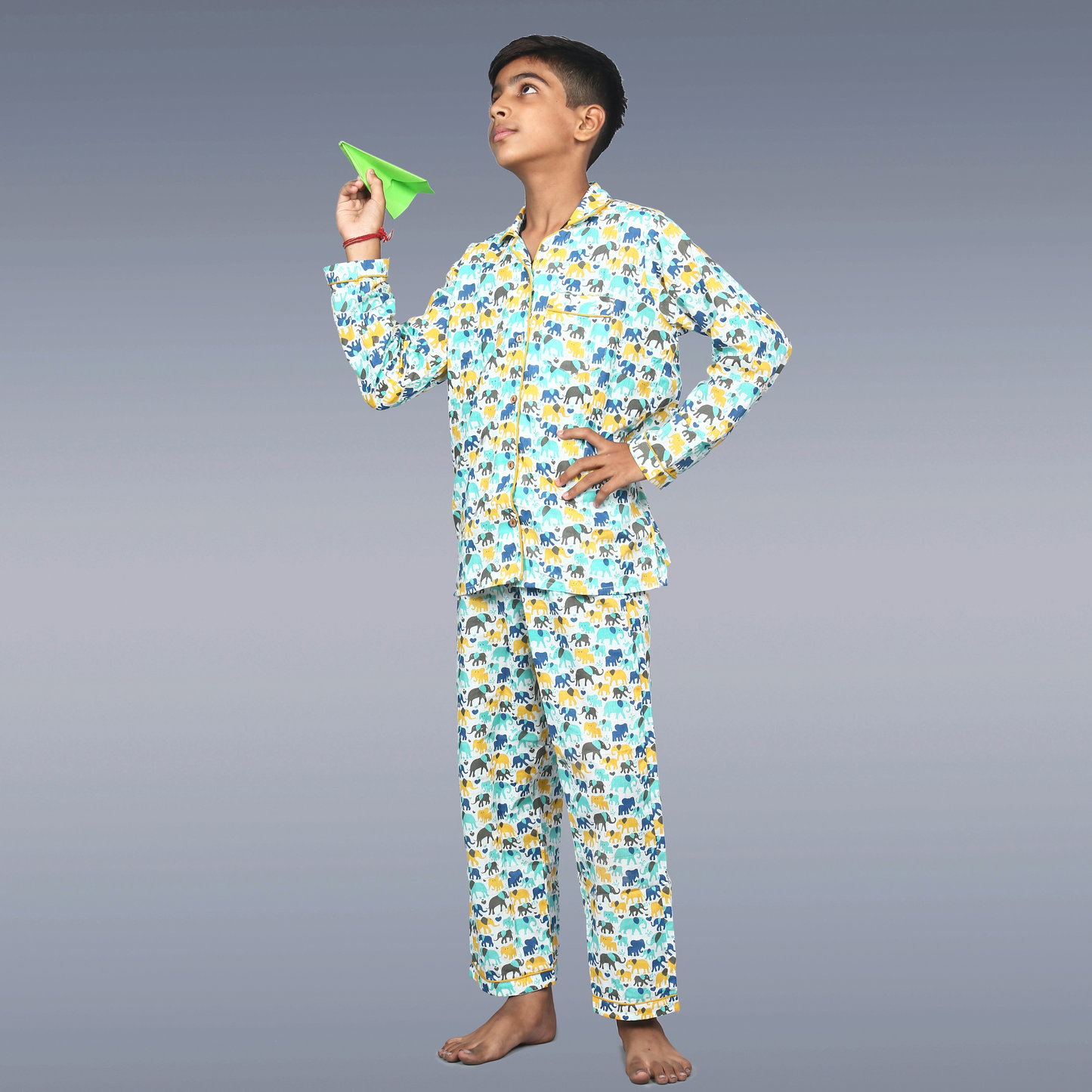 Colourful Elephants Kids Unisex Night Suit Set