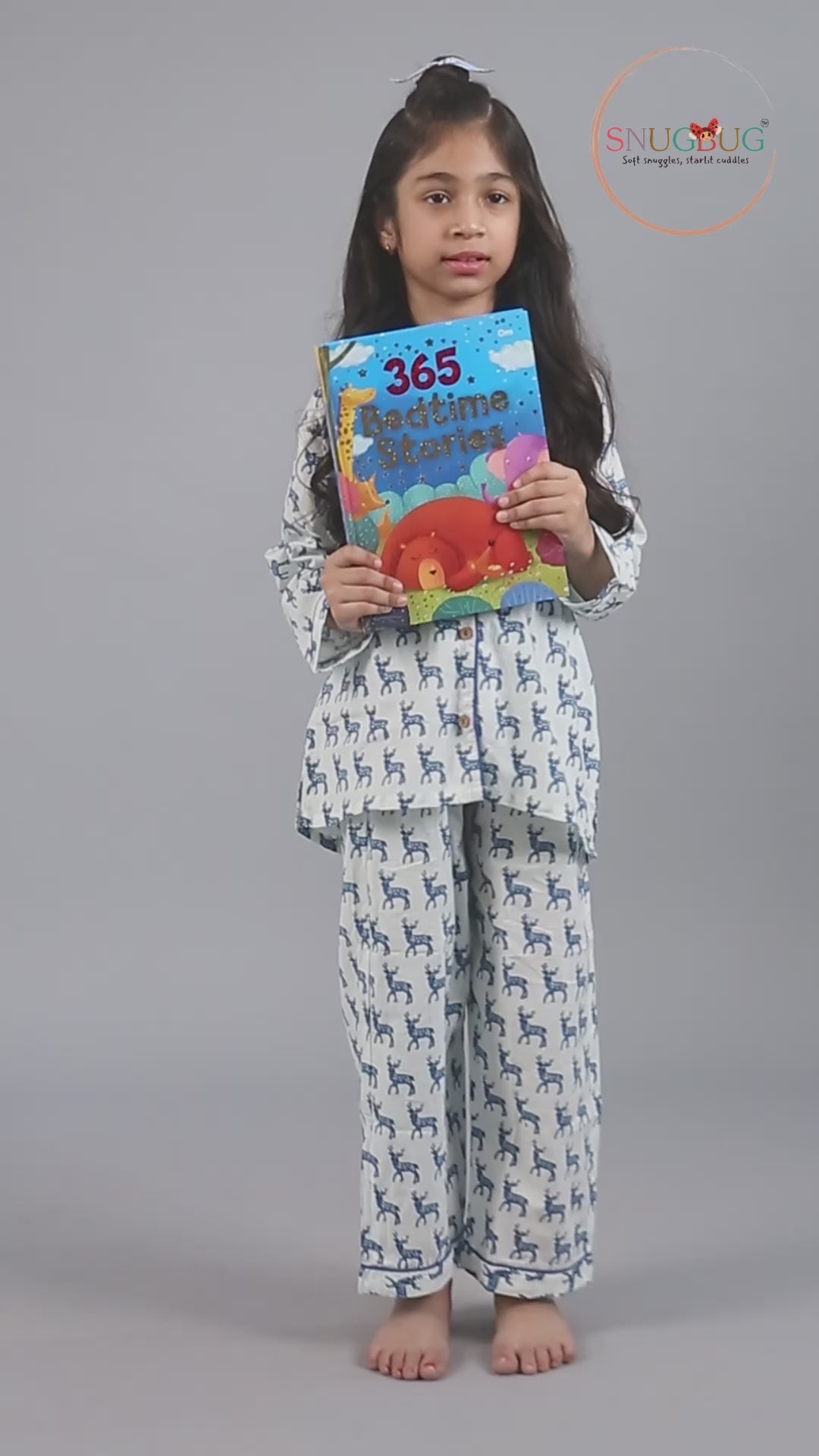 Blue Reindeer Kids Unisex Night Suit Set