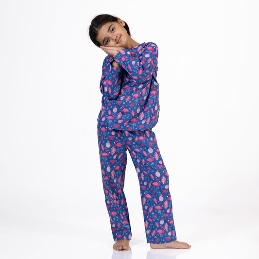 Flamingo Nightglow Kids Unisex Nightsuit