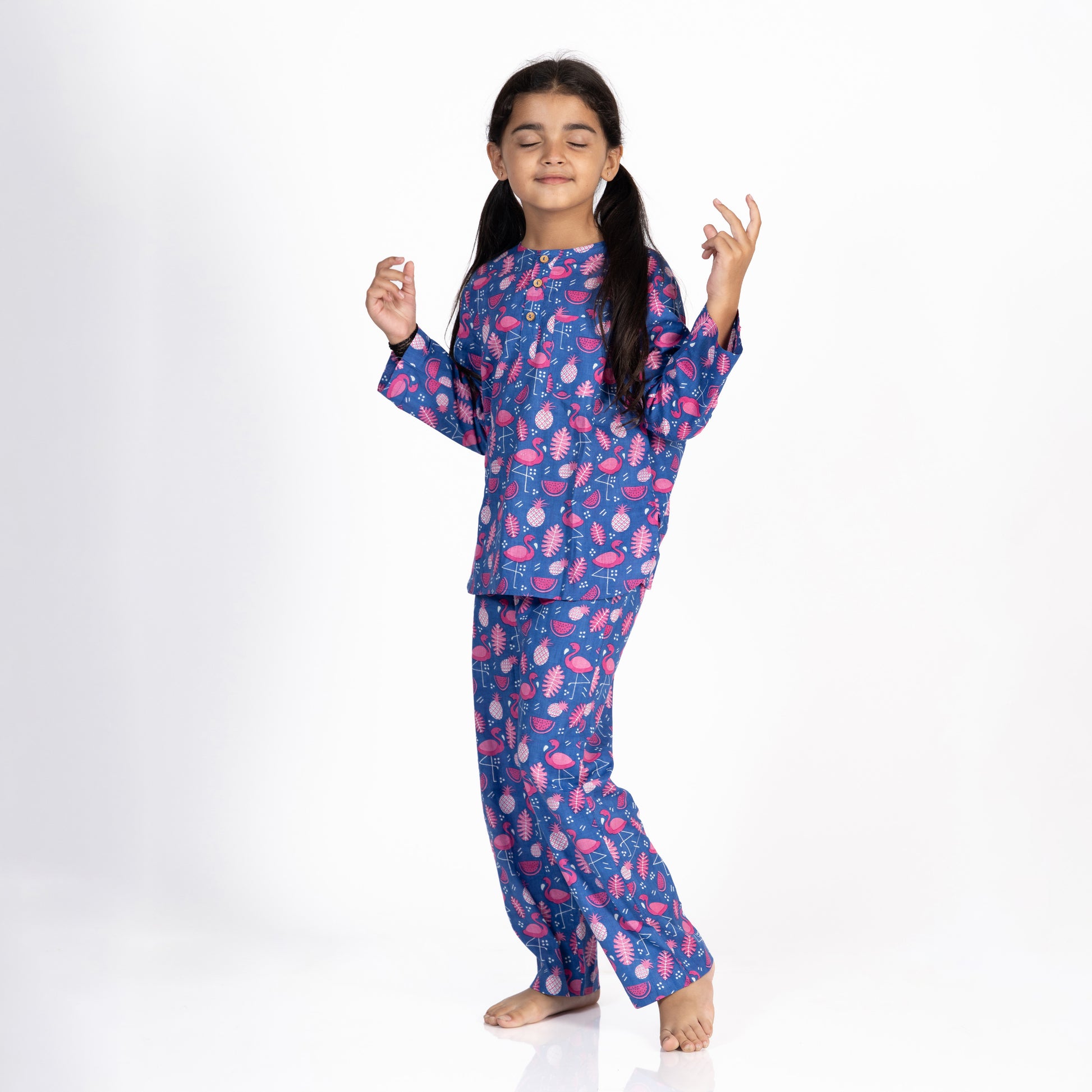 Flamingo Nightglow Kids Unisex Nightsuit