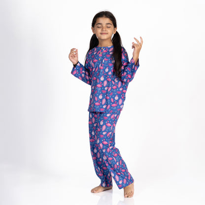 Flamingo Nightglow Kids Unisex Nightsuit