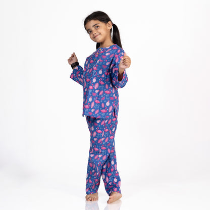 Flamingo Nightglow Kids Unisex Nightsuit