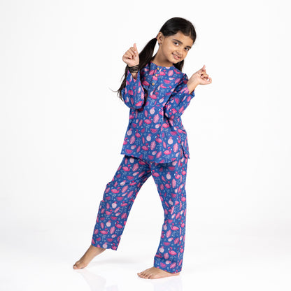 Flamingo Nightglow Kids Unisex Nightsuit