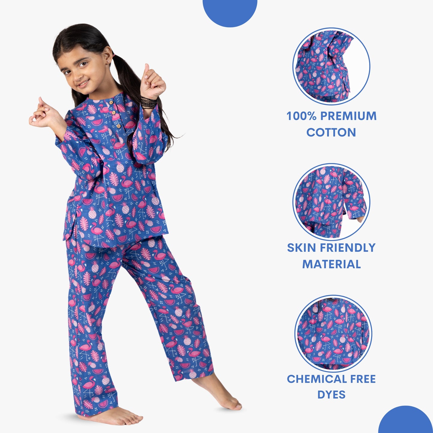Flamingo Nightglow Kids Unisex Nightsuit