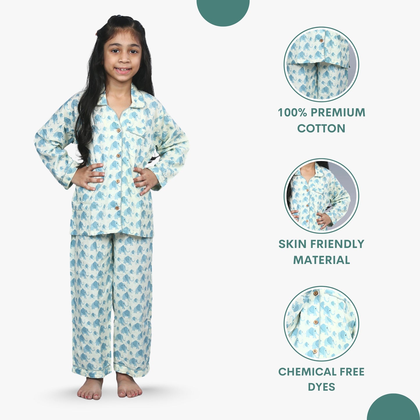 Ocean Parade Elephant Kids Unisex Night Suit Set