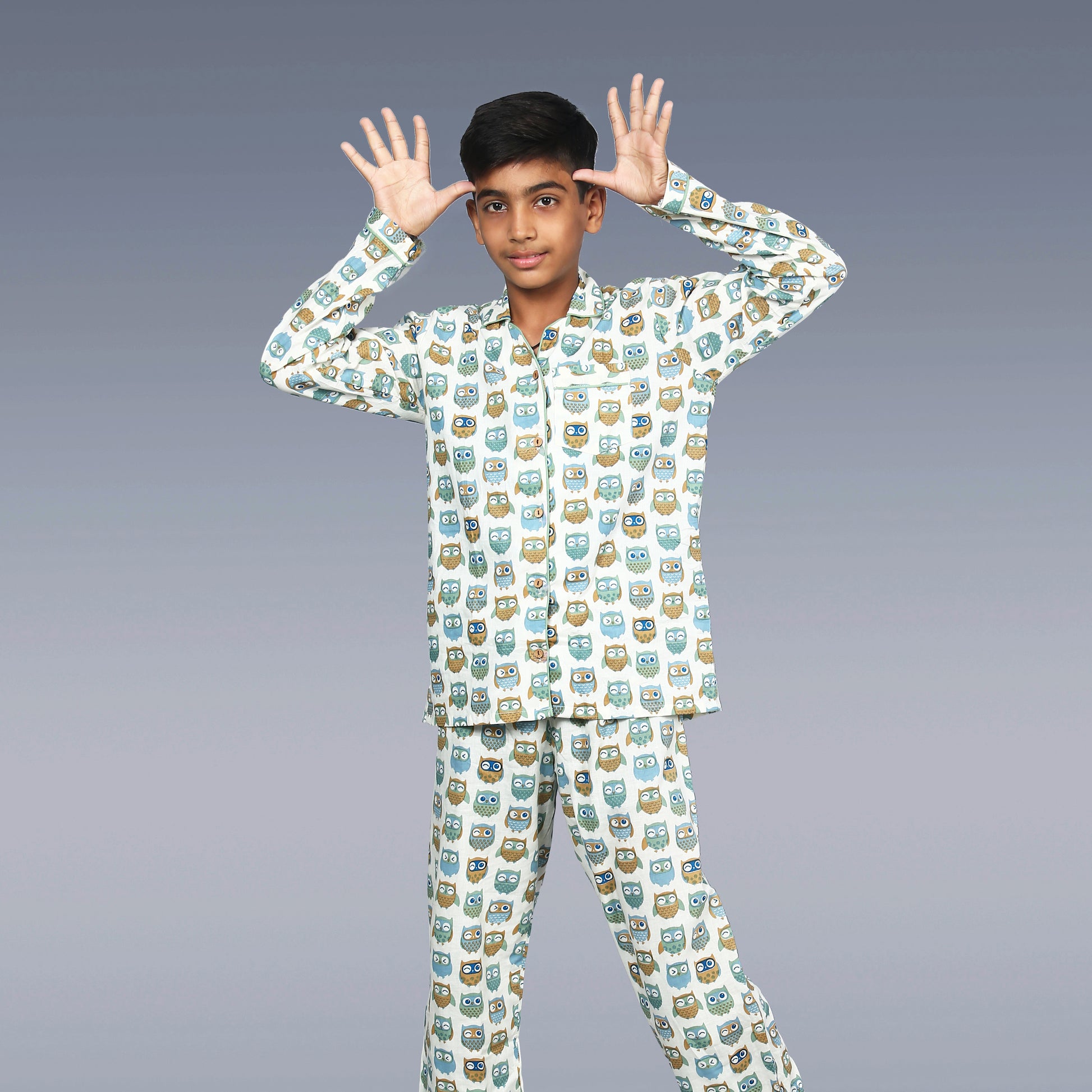 Hooting Forest Friends Kids Unisex Night Suit Set