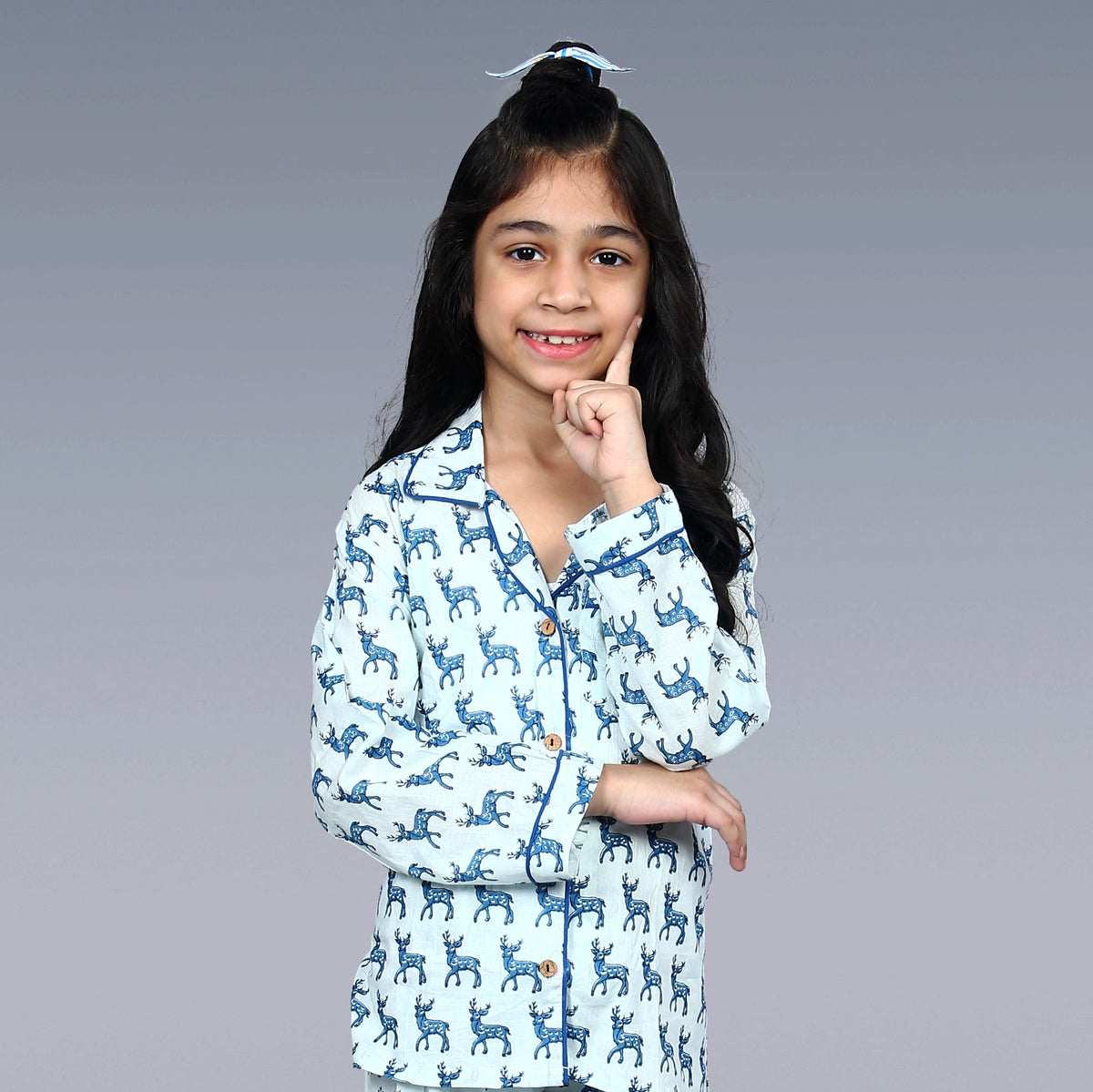 Blue Reindeer Kids Unisex Night Suit Set