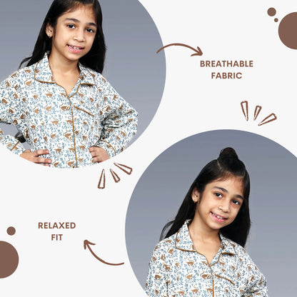 Forest Monkeys Kids Unisex Night Suit Set