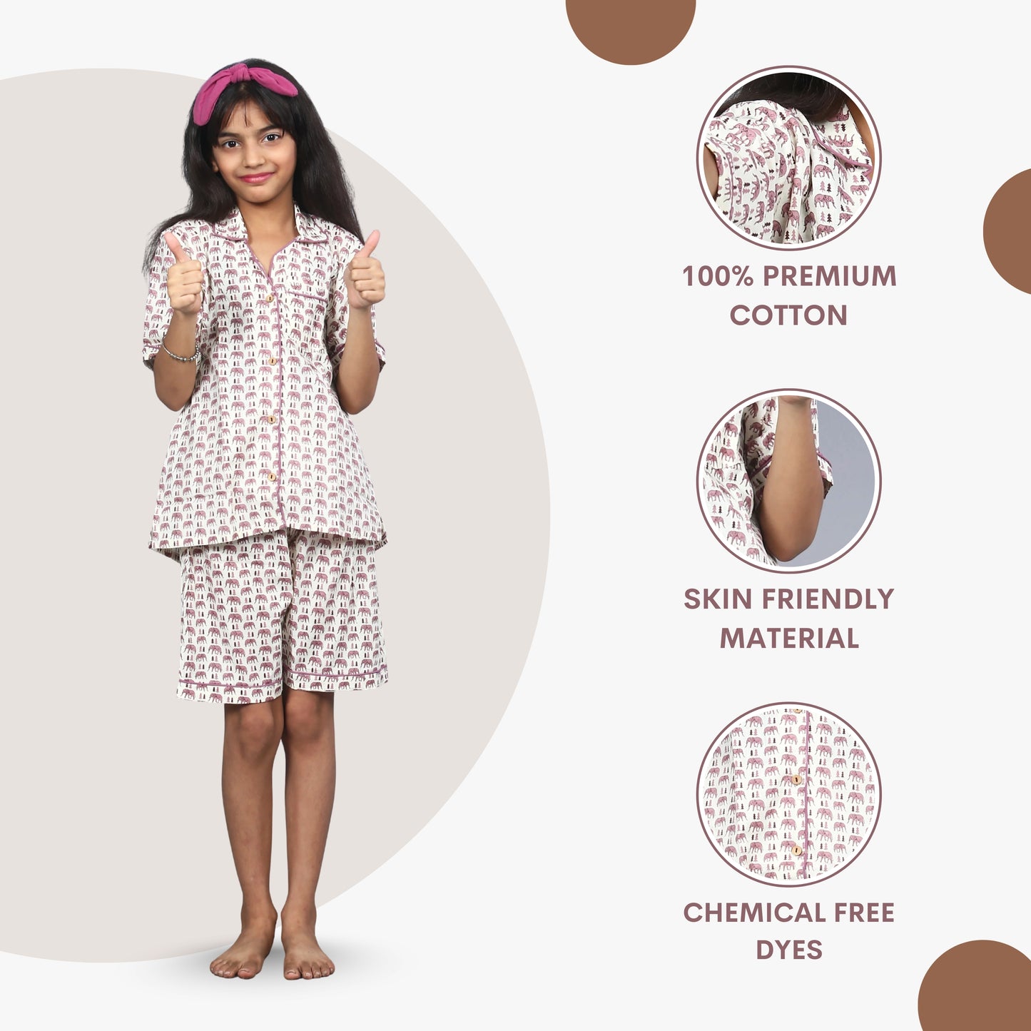 Elephant Parade Kids Unisex Night Suit Set