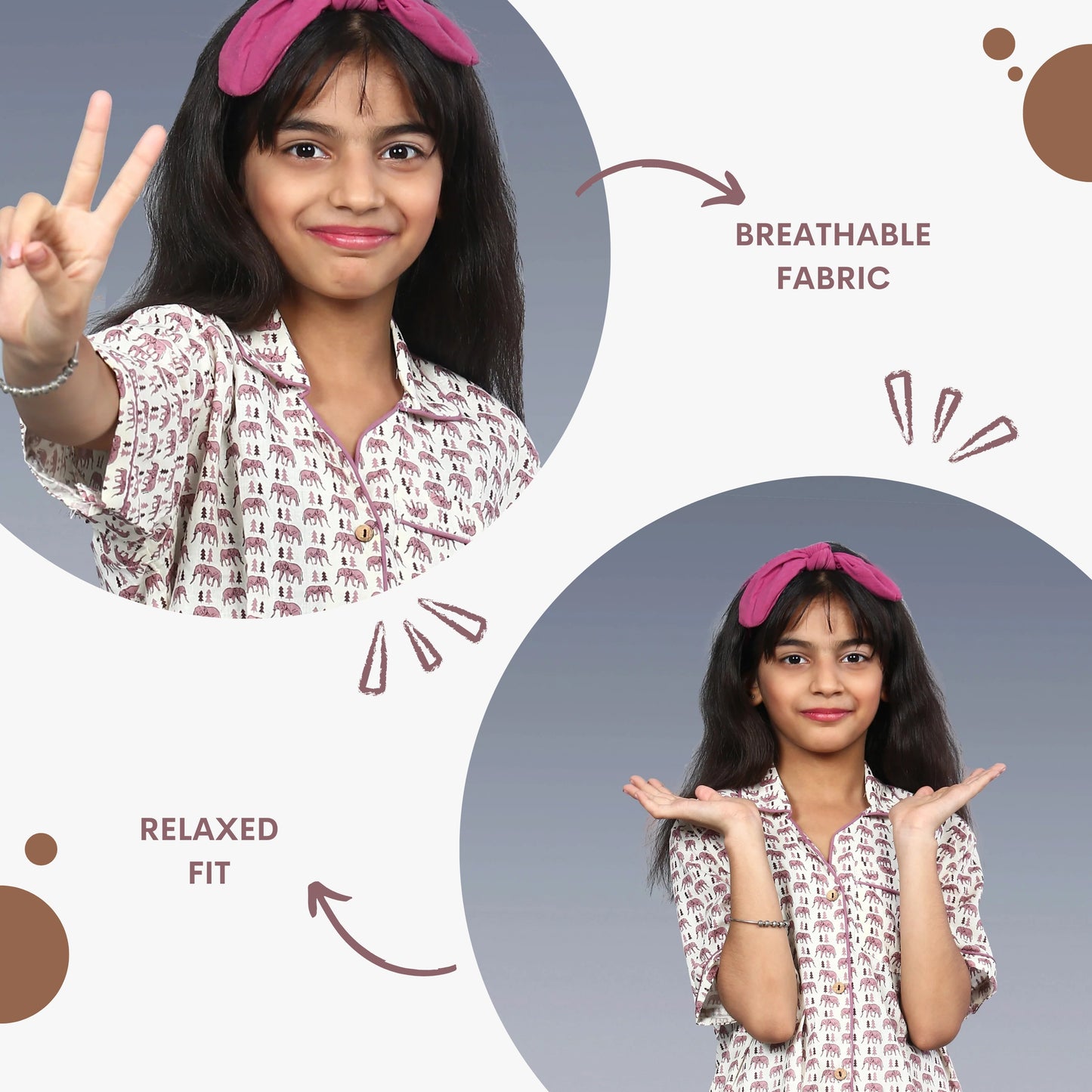 Elephant Parade Kids Unisex Night Suit Set