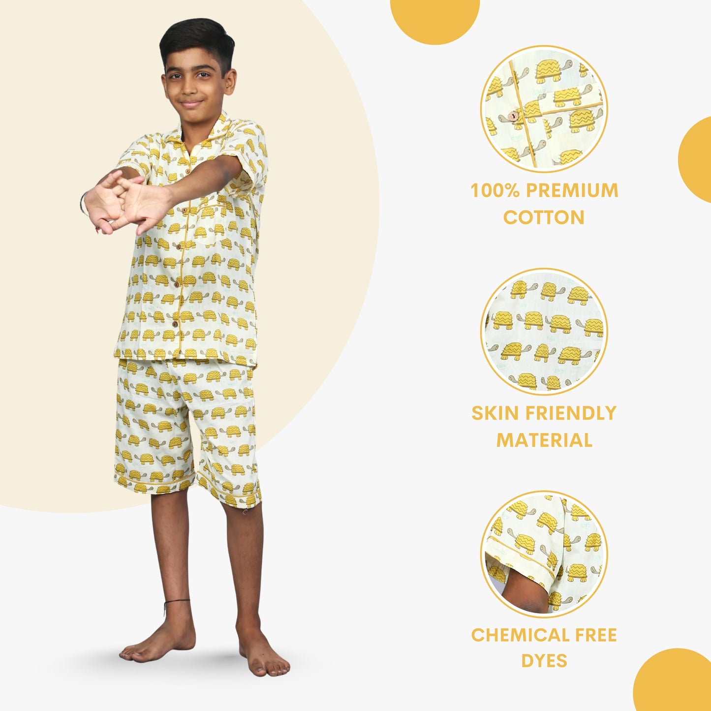 Turtle Tumbles Kids Unisex Night Suit Set