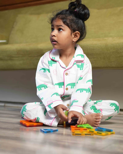 Croc Kick Kids Unisex Collar Night Suit