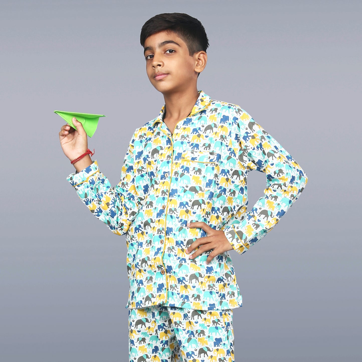 Colourful Elephants Kids Unisex Night Suit Set