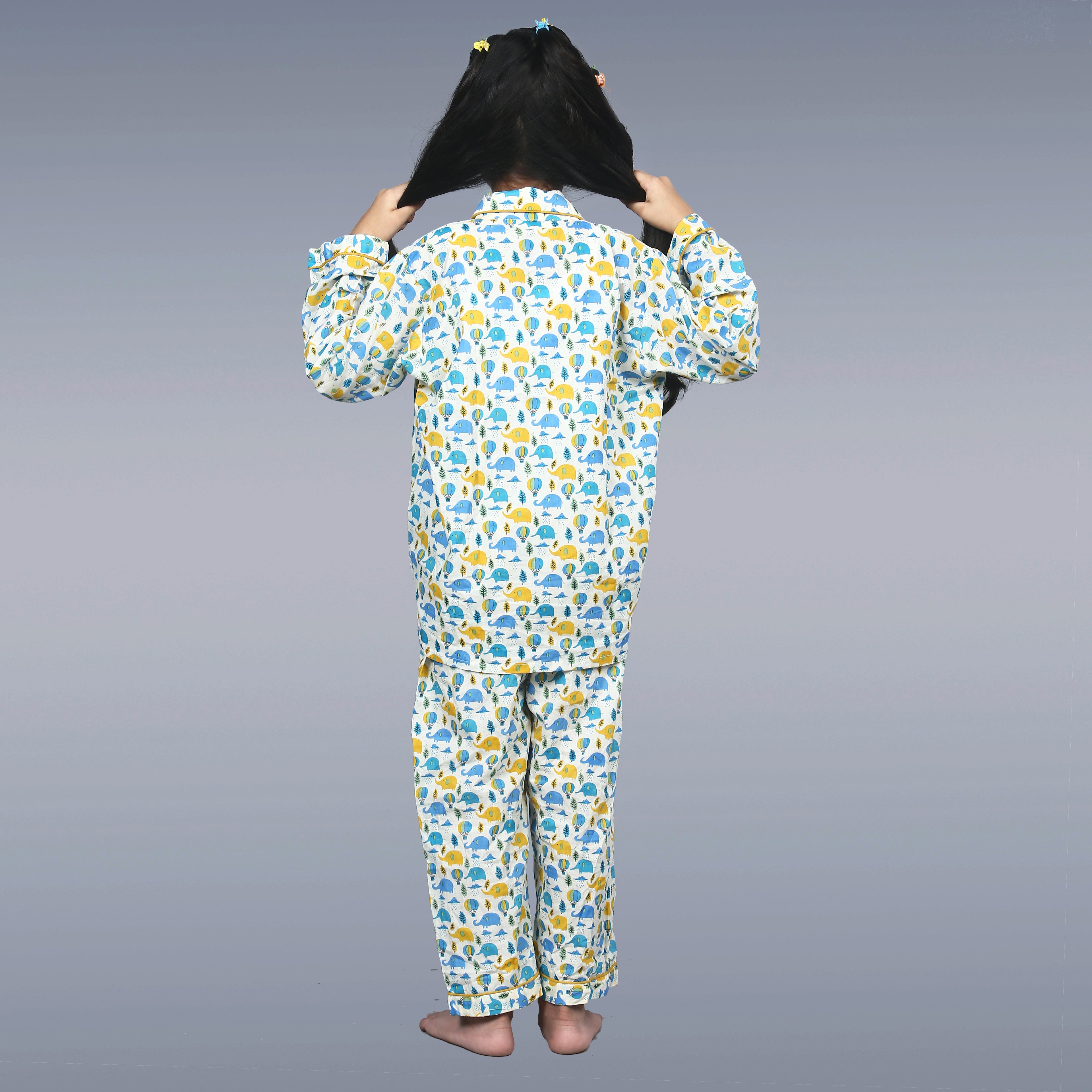 Rainy Day Elephants Kids Unisex Night Suit Set