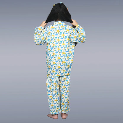 Rainy Day Elephants Kids Unisex Night Suit Set