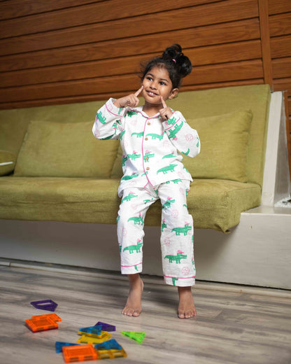 Croc Kick Kids Unisex Collar Night Suit