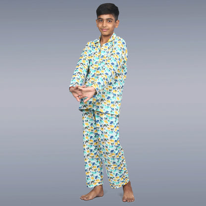 Colourful Elephants Kids Unisex Night Suit Set