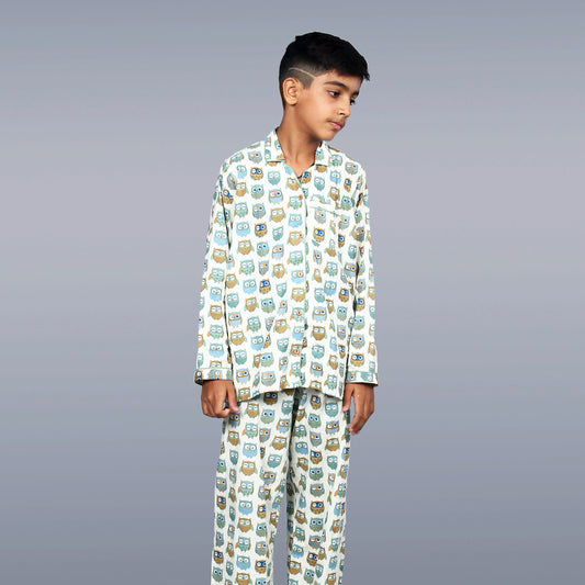 Hooting Forest Friends Kids Unisex Night Suit Set