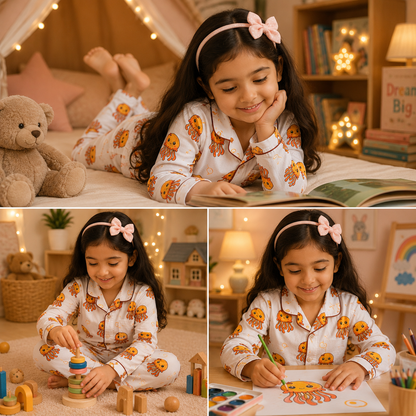 Jelly Hugs Kids Unisex Collar Night Suit