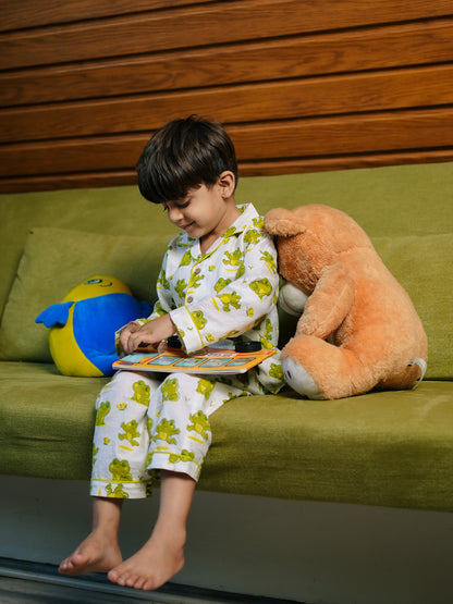 Froggy Flutter Kids Unisex Collar Night Suit