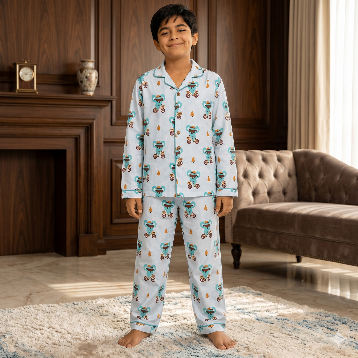 Koala Ride Kids Unisex Collar Night Suit