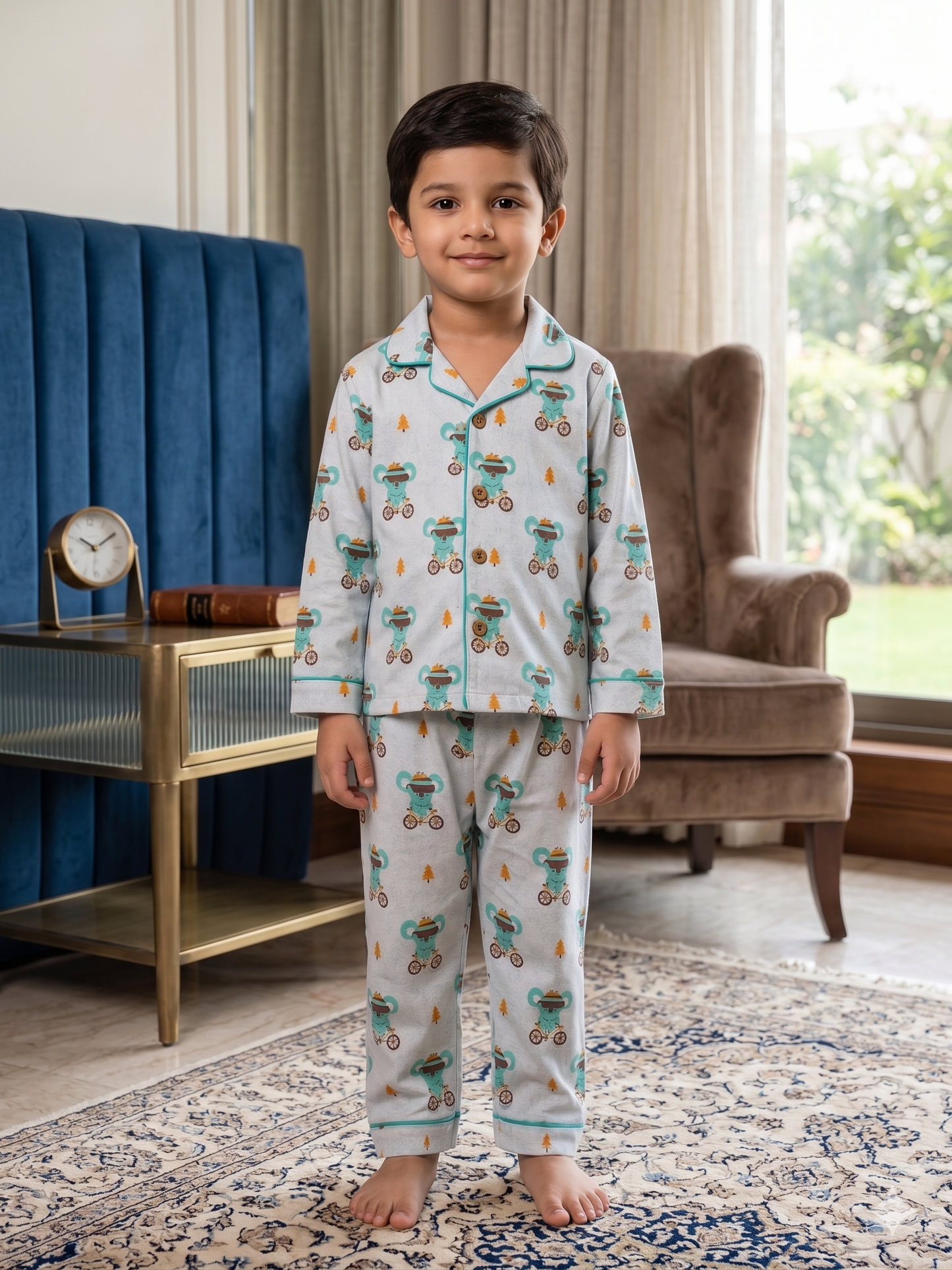 Koala Ride Kids Unisex Collar Night Suit