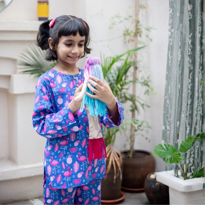 Flamingo Nightglow Kids Unisex Nightsuit