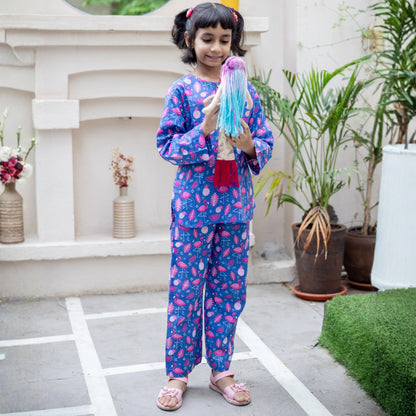 Flamingo Nightglow Kids Unisex Nightsuit