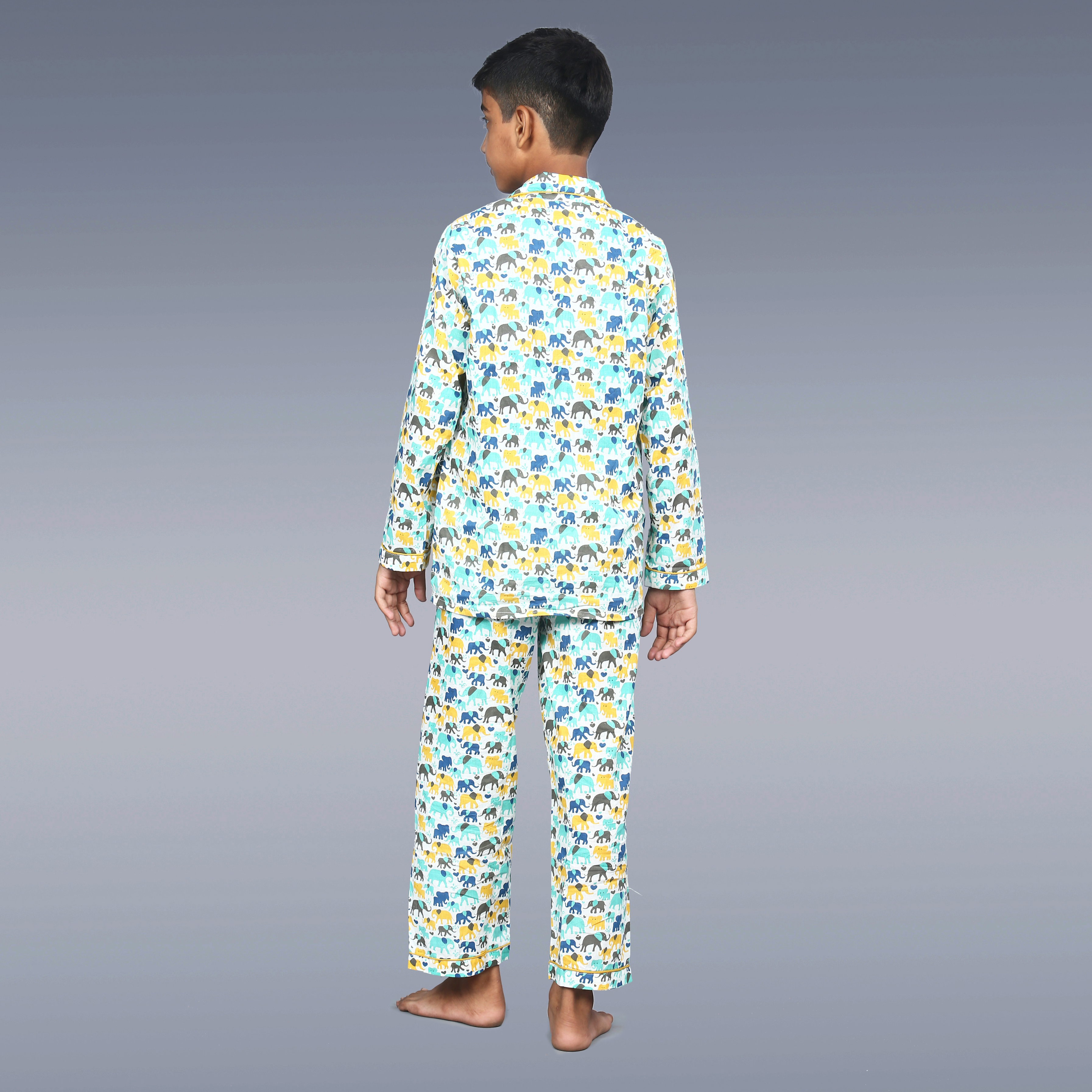 Colourful Elephants Kids Unisex Night Suit Set