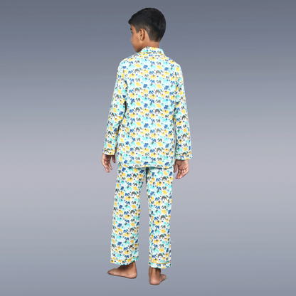 Colourful Elephants Kids Unisex Night Suit Set