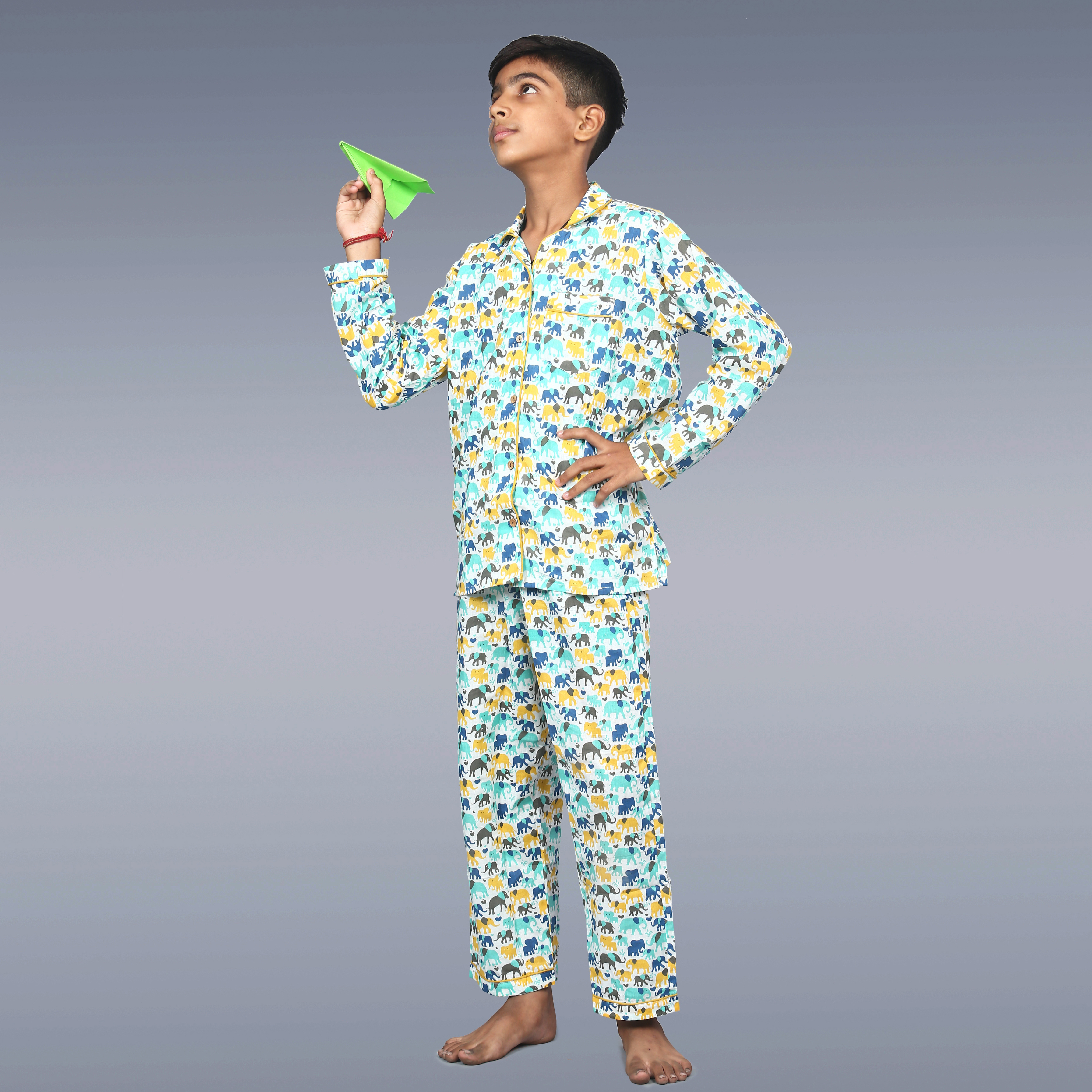 Colourful Elephants Kids Unisex Night Suit Set