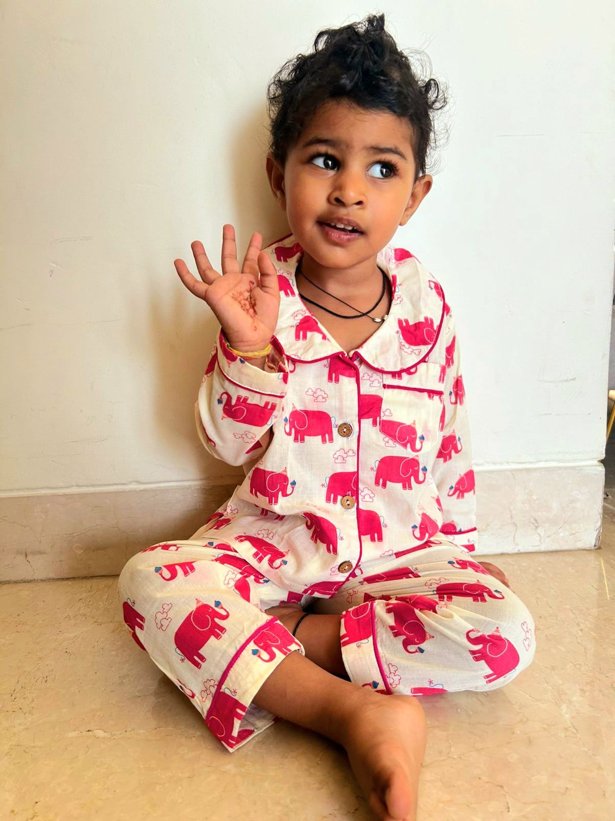 Candyfloss Elephant Girls Night Suit Set