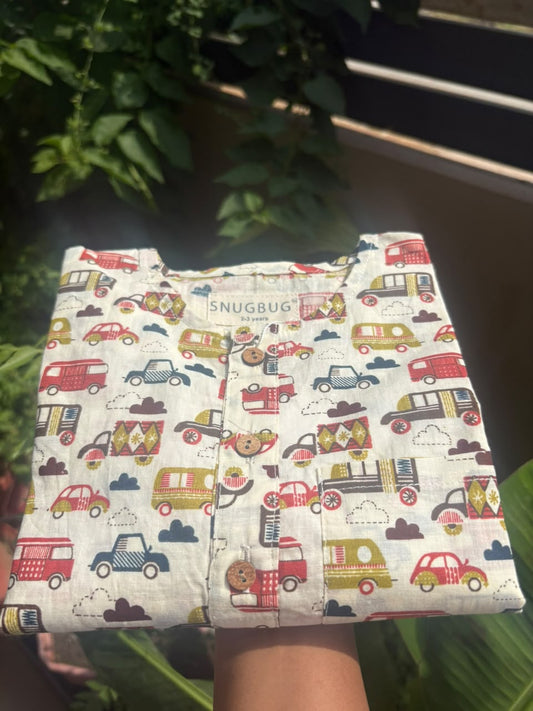 Wheels and Whimsy Kids Unisex Night Suit