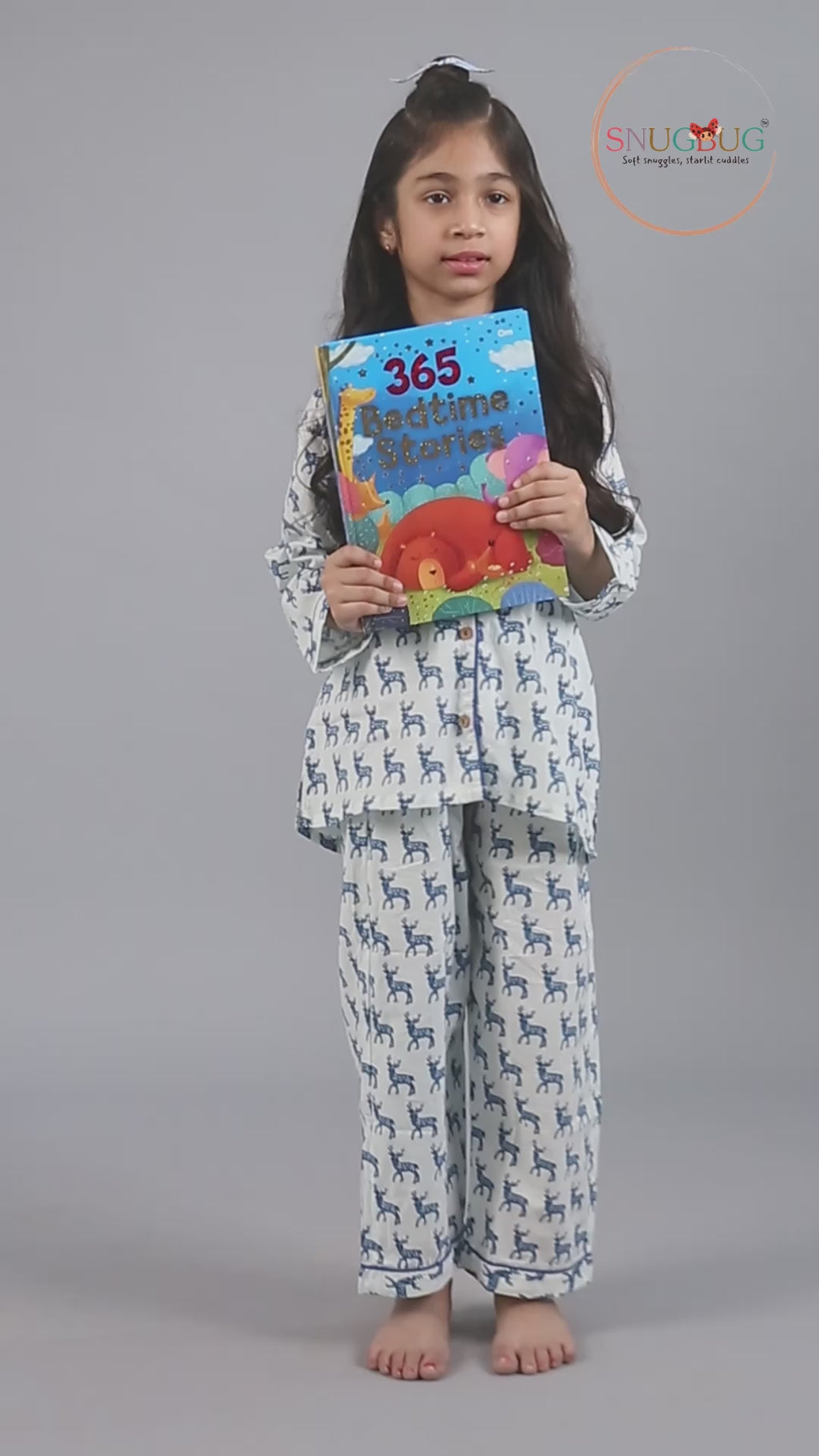 Blue Reindeer Kids Unisex Night Suit Set